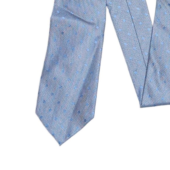 Calvin Klein Silk Blend Tie Men’s 60” Blue Dot Designer Classic Tie New - Picture 1 of 4